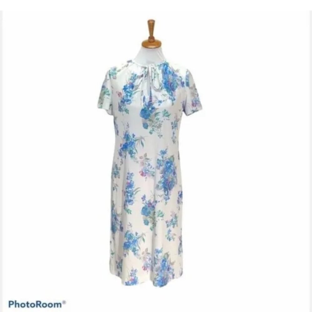 Three R's Fabulous Vintage Floral Dress Sz L (?) Short Sleeve